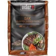 Weber Oak All‑natural Hardwood Pellets – %100 Doğal Meşe Ağacı Pellet, 8 kg Torba (Model: 3401053)