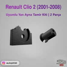 AutoPit 3D Renault Clio 2 (2001-2008) Uyumlu Yan Ayna Tamir Kiti | 2 Parça
