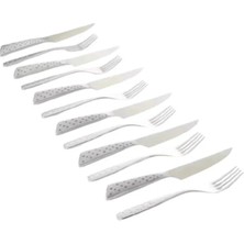 Weber Deluxe Place Setting – 12 Parça Çatal-Bıçak Takımı Paslanmaz Çelik | Ergonomik Saplar | Bıçakta Keskin Dişler