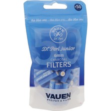 Vauen Dr. Perl Junior Blue 6mm. 50 Adet Aktif Karbon Pipo Filtresi