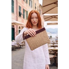 Glondy Jolie Hasır Kadın Portföy & Clutch El Çantası Bordo
