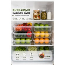 Porsima 4477 4'lü Şeffaf Buzdolabı ve Dolap Içi Düzenleyici Organizer Seti 4 Lt – 20X32X7 cm