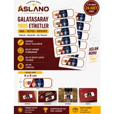 Galatasaray 1905 Şampiyonlar Ligi Temalı Taraftar Etiketi – Defter Kalemlik Matara Dosya Sticker – 4x8 cm – 24 Adet