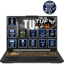Asus Tuf Gaming F16 Core 5 210H 16GB 1 Tb RTX4050 16" Wuxga WİN11HOME Gaming Laptop (Outlet) FX607VU-RL073WOKA02