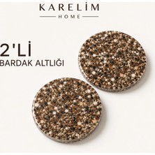 Karelim Home 2’li Çakıl Taşı Deniz Temalı Bardak Altlığı Epoksi ŞIK Tasarım Özel Seri