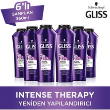 Gliss Intense Therapy Onarıcı Şampuan 360 ml x 6 Kadınlar İçin Etkili Saç Bakımı
