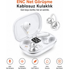 Ayers Küpe + Silikon Kulaklık J98 Çift Tasarımlı Kablosuz Bluetooth Kulaklık,  Tek Şarj Kutusunda, Enc Mikrofon, Dijital Şarj Göstergesi, Dokunmatik Kontrol, Ipx5
