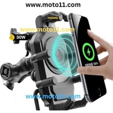 Universal Titreşim Engelleyicili Kablosuz Şarjlı  Motosiklet Telefon Tutucu | MOTO11