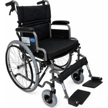 Baymedikal Comfort Plus Özellikli Tekerlekli Sandalye | Rahat Oturumlu Refakatçi Frenli Tasarım DM-312 Pro 50CM