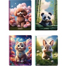 Keskin Color Keskin 16,5*22,5 100 Yp.kareli Spiralli Sert Kapak Defter-Sevimli Hayvanlar