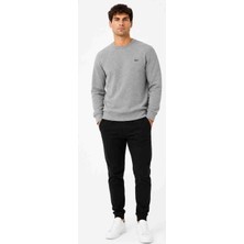 Lacoste Bisiklet Yaka Dar Kesim Gri Sweatshirt