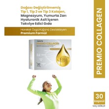 Renatus Premio Collagen Doğası Değiştirilmemiş Tip 1-2-3 Kolajen, Magnezyum, Yumurta Zarı ve Hyaluronik Asit Içeren Takviye Edici Gıda