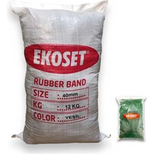 Ekoset 40MM Yeşil Renkli Kauçuk Paket Ambalaj Lastiği 12KG Koli