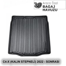 Elorcar Cıtroen C4X Kalın Stepneli Model 2022 - Sonrası 3D Bagaj Havuzu