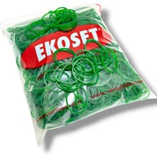 Ekoset Kauçuk Renkli Paket Ambalaj Toka Maydonoz Para Lastiği Yeşil 40 mm 1000'LI