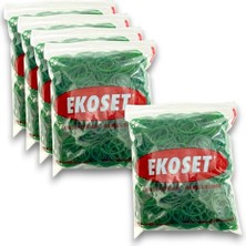 Ekoset Kauçuk Renkli Paket Ambalaj Toka Maydonoz Para Lastiği Yeşil 40 mm 5000'li