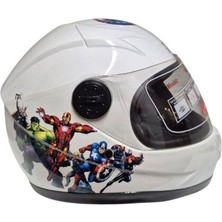 Universal Beyaz Süper Kahraman Çocuk Kaskı | MOTO11
