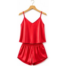 Love Secret Saten Askılı Şortlu Pijama Takımı