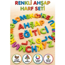 Farbu Oyuncak Eğitici Renkli Ahşap Harf Seti (33 Parça) – Ahşap Kutulu Okul Öncesi Harf Öğrenme Oyunu