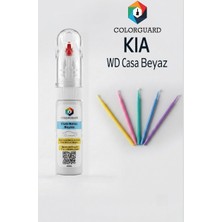 COLORGUARD Kia WD Casa Beyaz Rötuş Boyası ve 5'li Rötuş Çubuğu Hassas Uygulama Seti