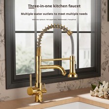 OEM Mutfak Evye Bataryası Dual Flow Su Arıtma Gold Spiralli Fiskiyeli 7 Yıl Garantili Ithal