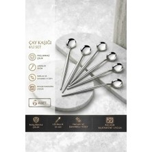 Tasarım Evi 6'lı Lüx Yuvarlak Çay Kaşığı - Kaşık 13 cm