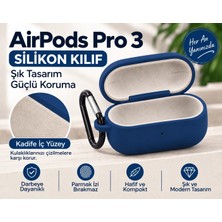 Holistic Airpods Pro 3 Kılıf Içi Kadife Silikon Kancalı Koruyucu Kılıf Kaymaz Darbe ve Çizilme Korumalı
