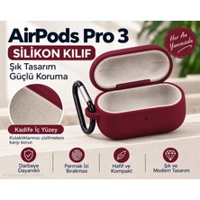 Holistic Airpods Pro 3 Kılıf Içi Kadife Silikon Kancalı Koruyucu Kılıf Kaymaz Darbe ve Çizilme Korumalı