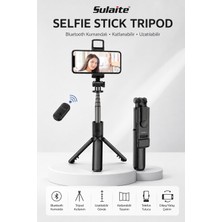 Sulaite Bluetooth Kumandalı Selfie Stick Tripod – Katlanabilir ve Uzatılabilir Telefon Tutucu, Dikey/yatay Çekim Uyumlu