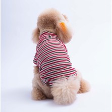 Pawstar Kırmızı Marseille Softline Çizgili Kedi Köpek Sweati Köpek Kıyafeti Kedi Kıyafeti