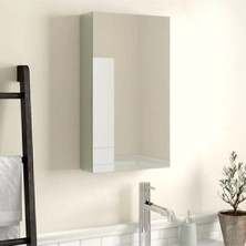 Tek Kapaklı %100 Suntalan Aynalı Banyo Dolabı Üst Modülü Beyaz