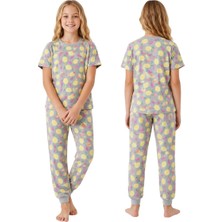 Ays Bebe Meyve Desenli Kısa Kollu Kız Çocuk Pijama Takımı