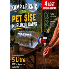 Mirasell 5 Litre Pet Şişe Katlanır Musluklu Su Bidonu Kapağı (4 Adet) , Kampta ,karavanda , Piknikte Çok Pratik Kullanım. Outdoor Akordiyon Su Bidonuna Dönüştürün.