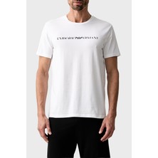 Emporio Armani Logolu Pamuklu Regular Fit Bisiklet Yaka T Shirt Erkek T Shirt EM000377 AF25030 U0002