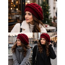 Wearflawless Kadın Triko Ressam Bere, Kışlık Örgü Yumuşak Sıcak Şık Bere, Günlük Fransız Beresi