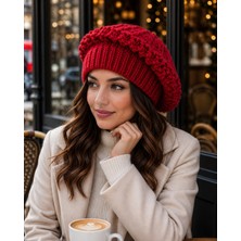 Wearflawless Kadın Triko Ressam Bere, Kışlık Örgü Yumuşak Sıcak Şık Bere, Günlük Fransız Beresi