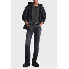 Emporio Armani Tamamı Logolu Suya Dayanıklı Kapüşonlu Ceket Erkek Ceket EM006751 AF12021 FB517