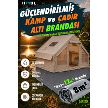 HABL Güçlendirilmiş Su Geçirmez Kamp ve Çadır Altı Brandası - 8m2 Çadırlar İçin Uyumlu 3m*4m