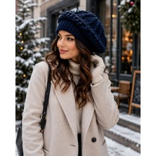 Wearflawless Kadın Triko Ressam Bere, Kışlık Örgü Yumuşak Sıcak Şık Bere, Günlük Fransız Beresi