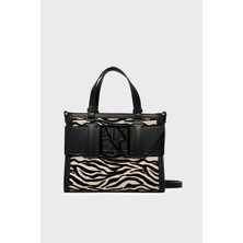Armani Exchange Zebra Desenli Çıkarılabilir Askılı Çanta Kadın Çanta XW000392 AF26445 MC149