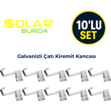 Galvanizli Güneş Paneli Sabit Kiremit Çatı Kancası Solar Montaj Aparatı 10’lu Set
