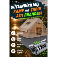 HABL Güçlendirilmiş Su Geçirmez Kamp ve Çadır Altı Brandası - 12m2 ÇAdırlar İçin Uyumlu 3,5m*4m