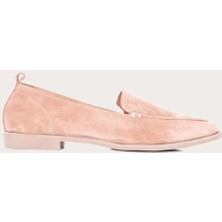Bueno Shoes Kadın Düz Babet Deri Malzeme ile Şık ve Konforlu Pudra Renkli Günlük Ayakkabı