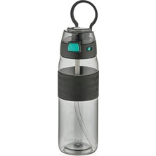Shotay Şeffaf Kapaklı Şeritli Trıtan Matara Siyah 800 Ml.