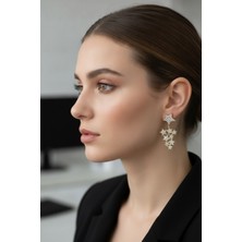 Yıldız Model Gold Renk Zirkon Taşlı Küpe