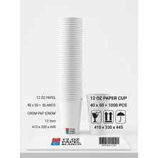 Yaprak Kokusuz Karton Bardak 12 Oz 1000'LI