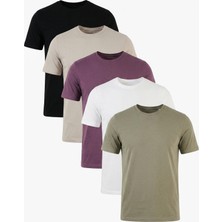 Buratti Pamuklu Regular Fit Bisiklet Yaka 5'li Paket T Shirt Erkek T Shirt 59020204S5