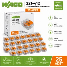Wago 221-412 2 Iletkenli Kollu Klemens – 25 Adet