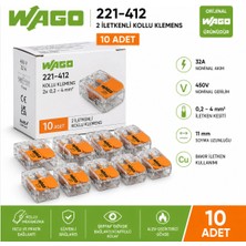 Wago 221-412 2 Iletkenli 4 Mm² Tırnaklı Kollu Buat Klemensi 10'lu