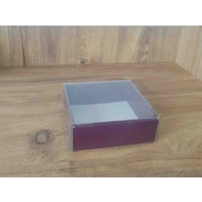 Rass 12*12*4cm 10ADET Asetat Kapaklı Kutu Mürdüm Düğün Nişan Kına Hediyelik Kutu